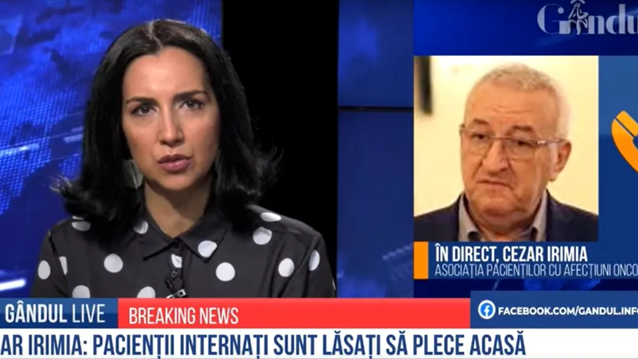 Pacienții cu afecțiuni oncologice, externați forțat. Cezar Irimia: „Aici sunt decesele, nu în pandemie”