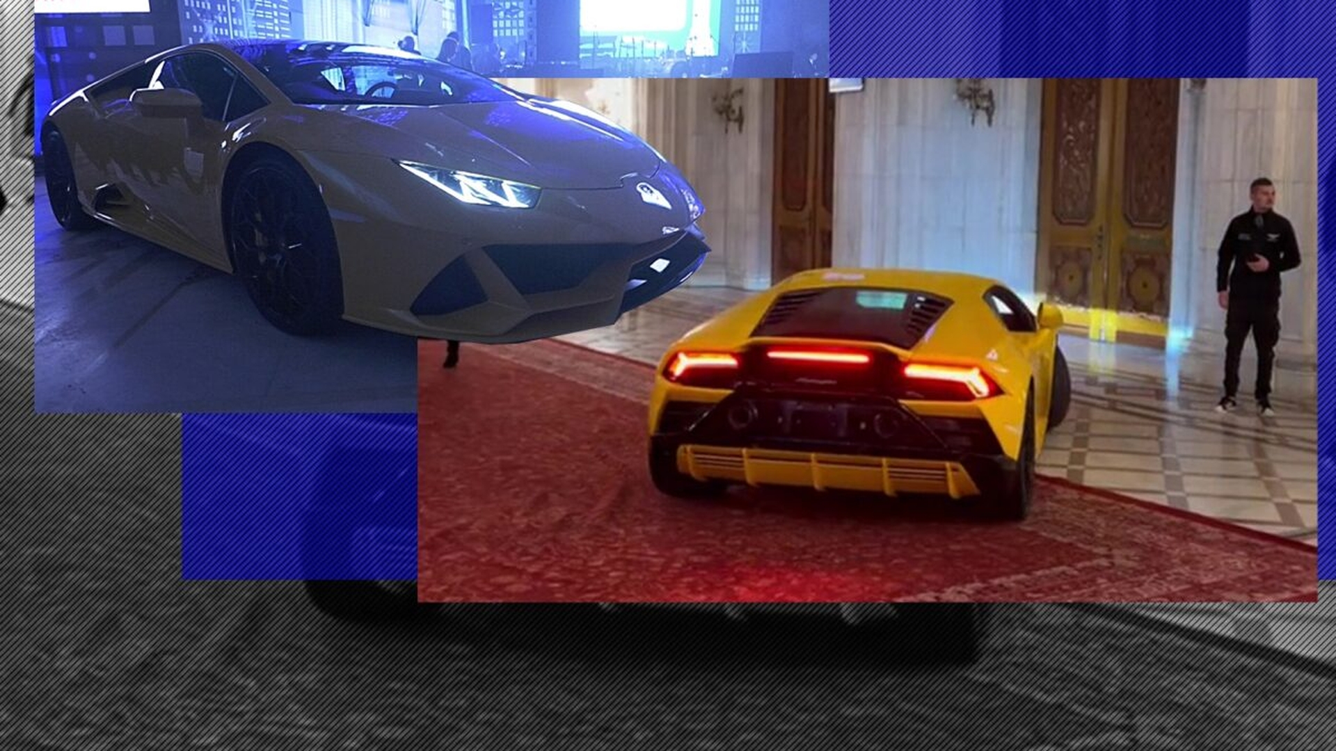Cum au reușit să bage bolidul galben pe holurile prin care umblă cei mai grei politicieni ai României… INCREDIBIL! Au intrat cu Lamborghini-ul în Palatul Parlamentului!