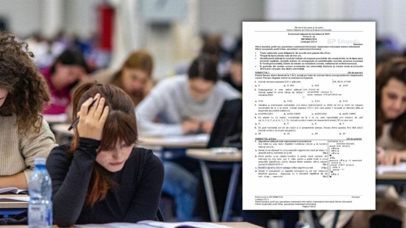 Bacalaureat 2025 | Avem subiectele de la informatică, de astăzi. La ce problemă s-au încurcat elevii