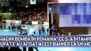 IMAGINI BOMBA IN ROMANIA! CE S-A INTAMPLAT DUPA CE AU AFISAT ACEST BANNER LA UN MECI!