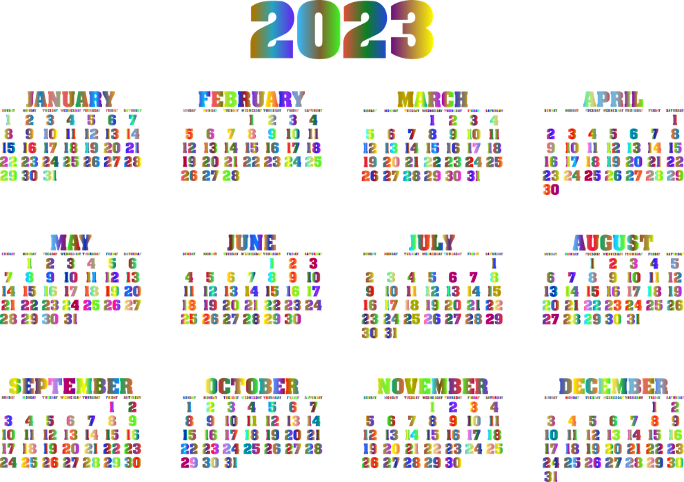 Calendar 2023 (Sursă: Pixabay)
