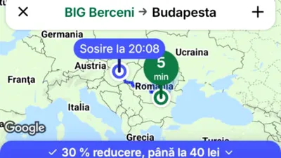 Cât a plătit un client BOLT pentru o cursă din Berceni în Budapesta. La ce oră a ajuns