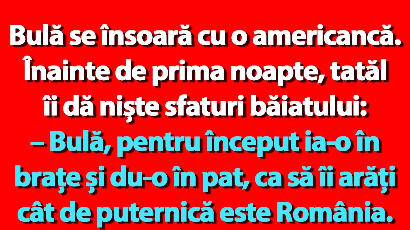 BANC | Bulă se însoară cu o americancă