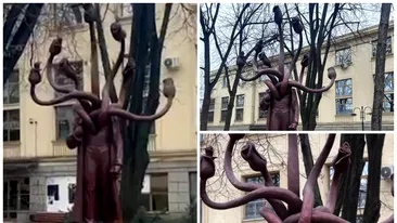 Statuia care i-a băgat în sperieți pe ieșeni. Cetățenii vor eliminarea sculpturii: ”Trebuie să dispară!”