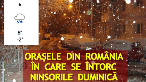 Orașele mari din România în care se întorc ninsorile duminică, potrivit meteorologilor Accuweather