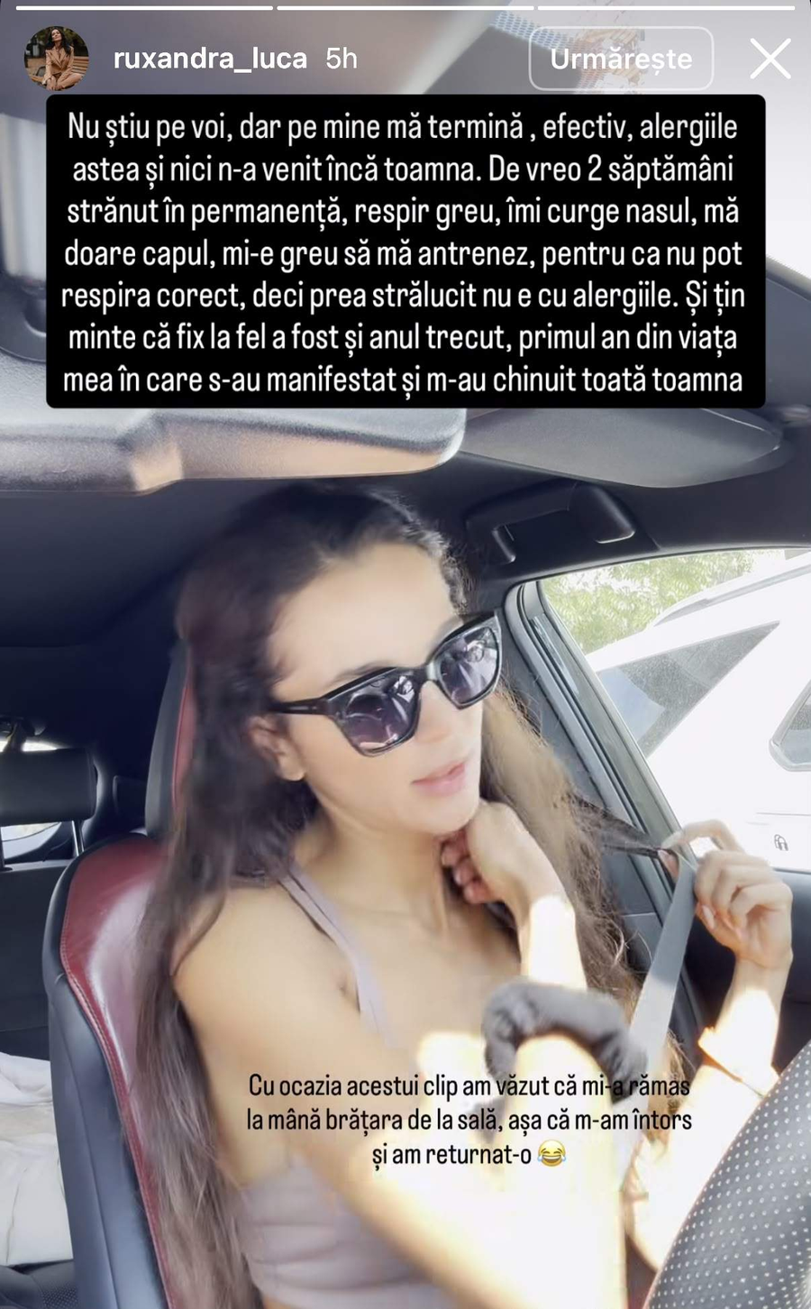 Ruxandra Luca se confruntă cu probleme de sănătate /Foto: Instagram