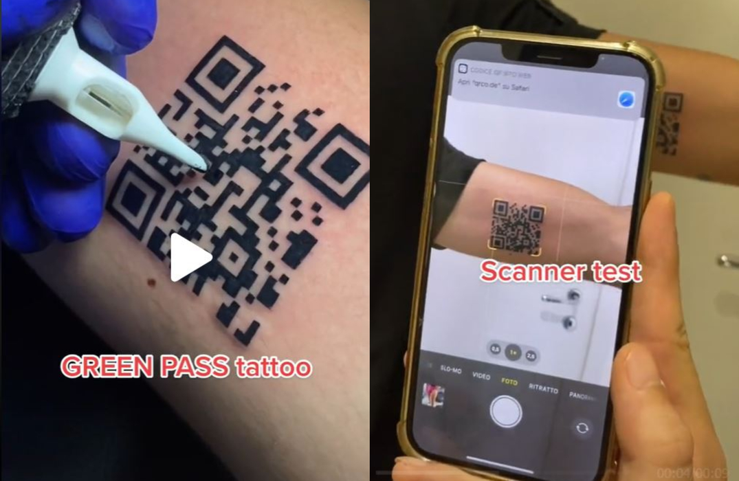Un bărbat și-a tatuat un cod QR pe braț. Sursă: capturi TikTok