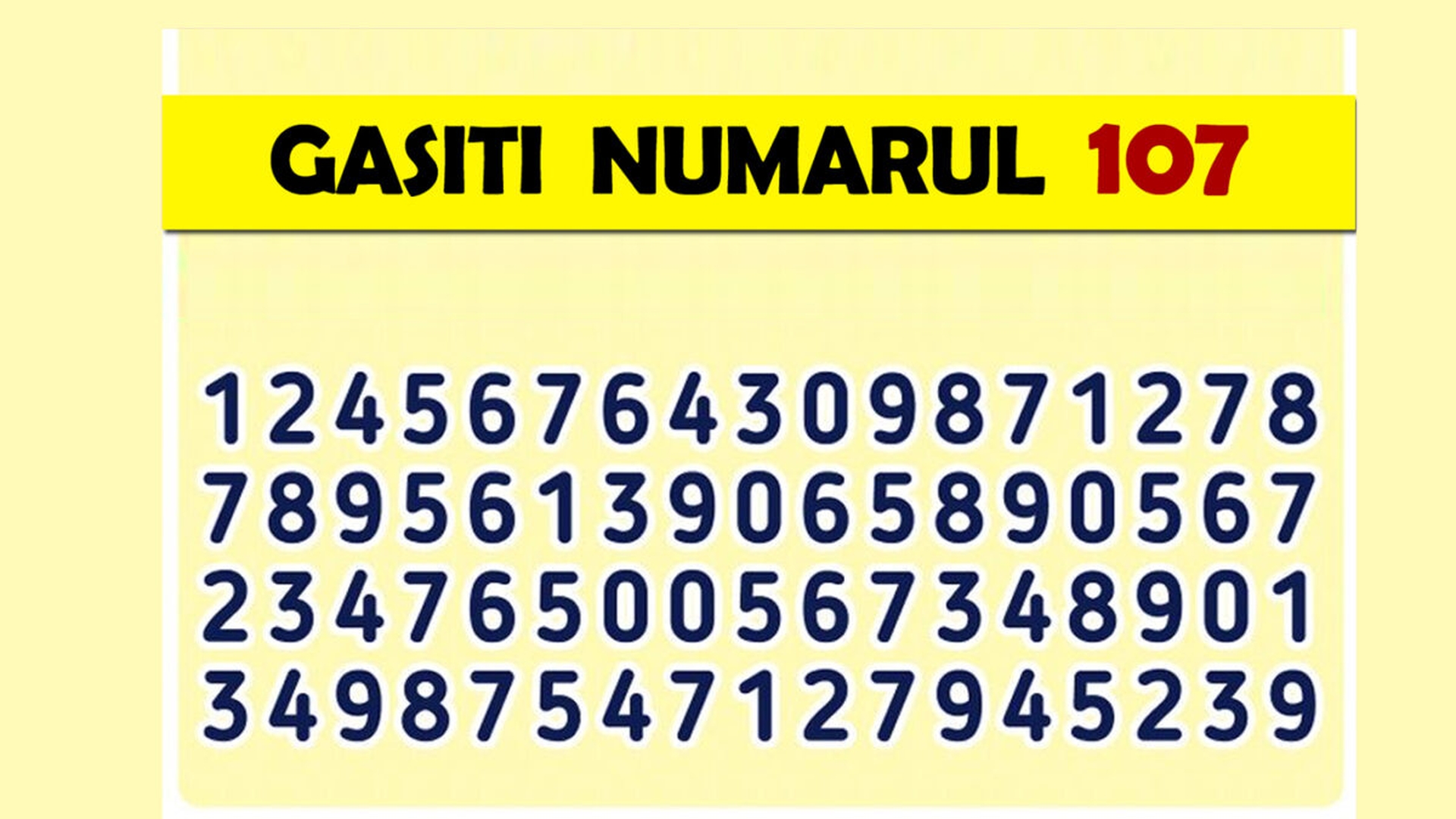 Test de inteligență | Găsiți numărul 107 în această imagine!