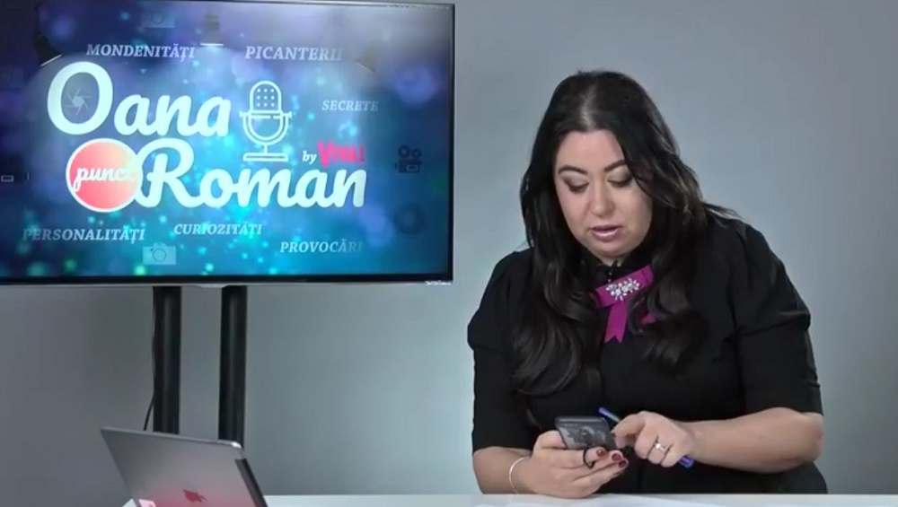 Vedeta, în cadrul ediţiei de astăzi a emisiunii "Oana punct Roman". Sursa foto: Facebook