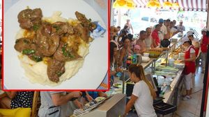 Și autoservirea e "fiță" în Mamaia! Câți lei a dat un turist pe o porție de ficăței la "împinge tava"