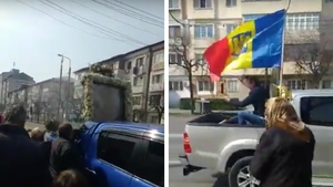 Imagini de film pe străzile din Focșani. Icoana Făcătoare de Minuni de la Dălhăuţi, plimbată pe străzile orașului pentru combaterea coronavirusului