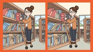 TEST IQ | Identificați 3 diferențe între bibliotecara din dreapta și cea din stânga!