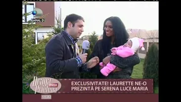 Primele imagini cu fetita lui Laurette! E mulatra ca mamica si are parul zbarlit!