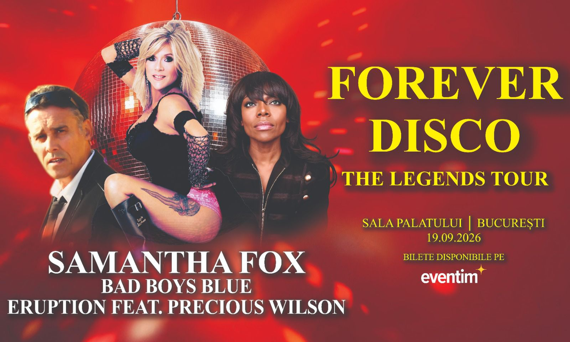 Legendele muzicii disco vin la Sala Palatului pe 19 septembrie 2026: Samantha Fox, Bad Boys Blue și Eruption, împreună la București