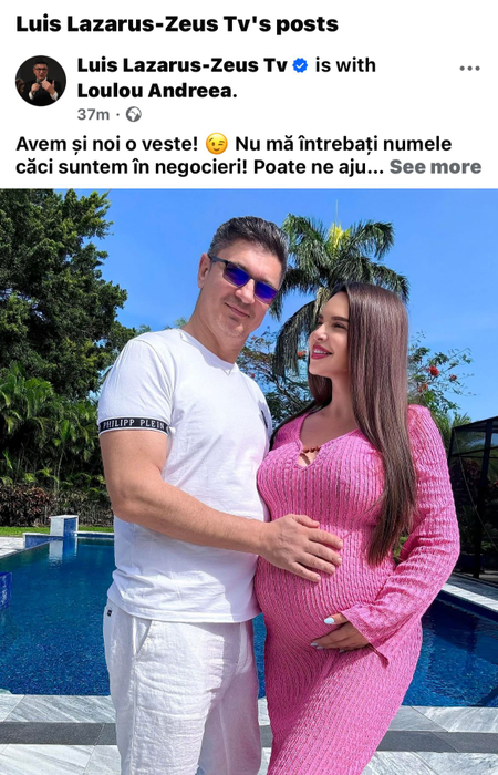 Luis Lazarus și logodnica sa, Andreea Loulou/ sursă foto: Facebook
