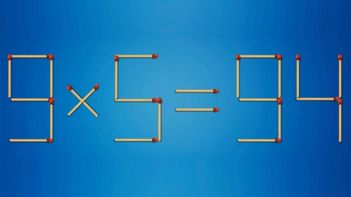 Test IQ cu chibrituri | Corectați 9 x 5 = 94, mutând un singur băț