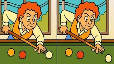 TEST IQ | Ești un geniu dacă poți identifica toate cele 3 diferențe între acești doi bărbați care joacă biliard, în maximum 23 de secunde