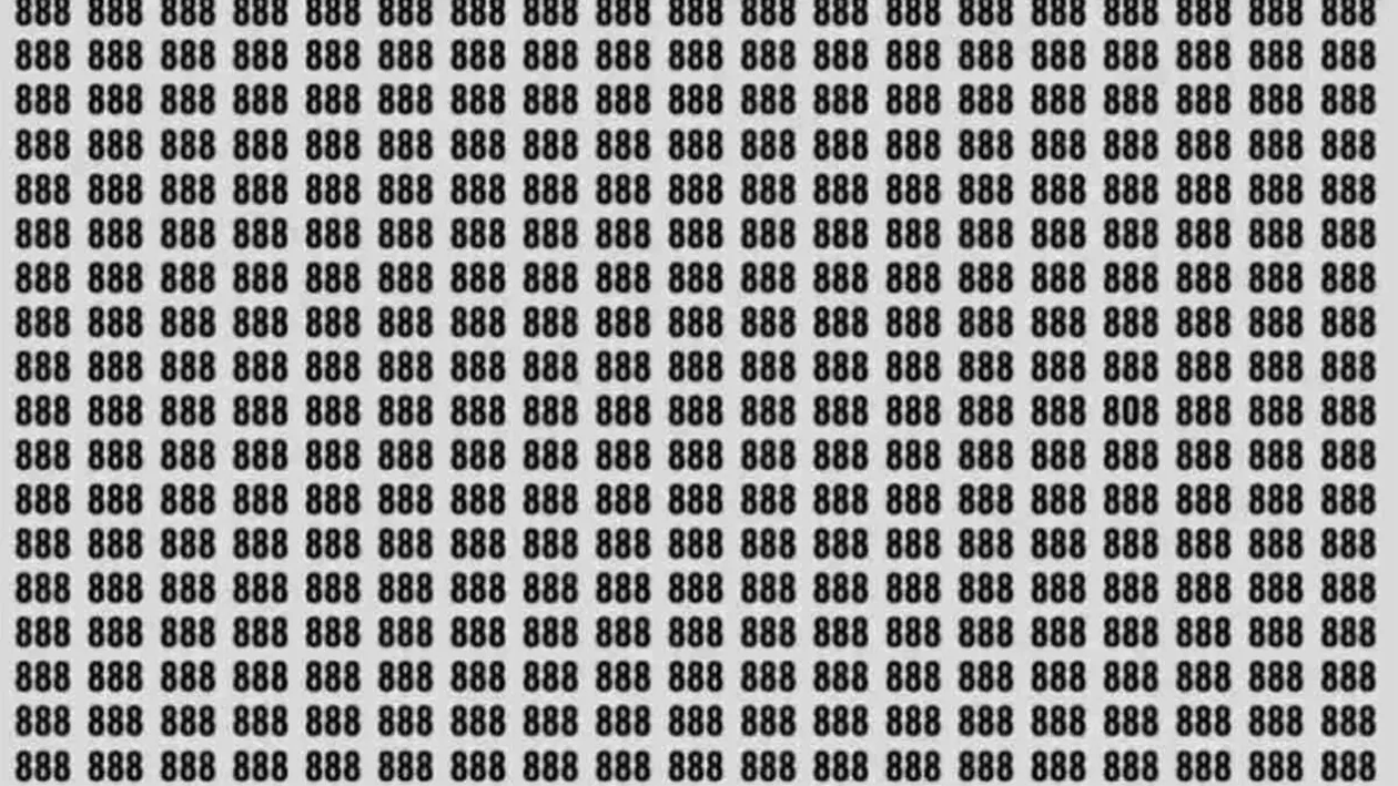 Test de perspicacitate | Găsiți numărul 808 ascuns printre 888 din imagine