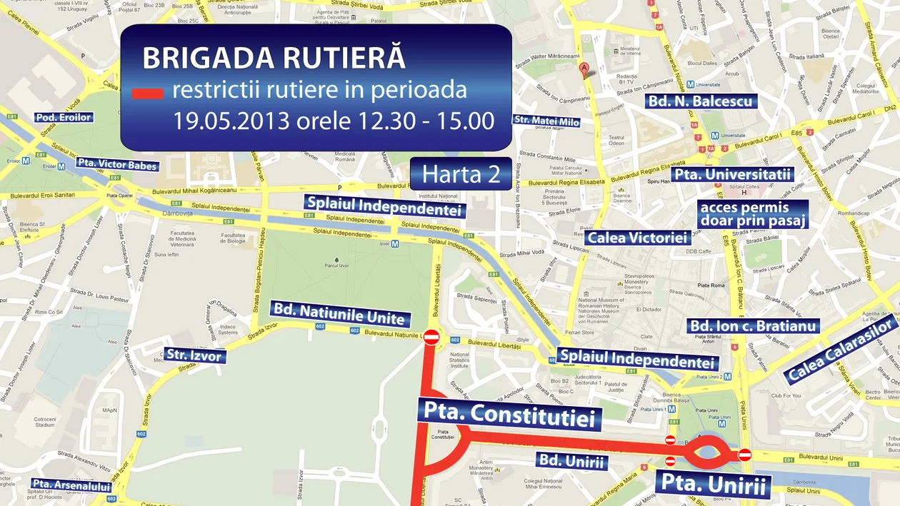 Vezi pe ce strazi se restrictioneaza traficul!