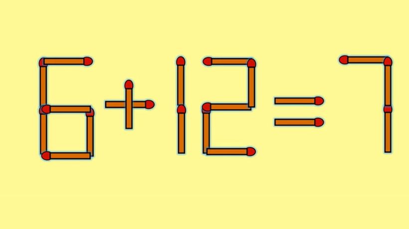 Test IQ exclusiv pentru genii | 6 + 12 = 7 este greșit. Pentru a corecta egalitatea, mutați un singur chibrit