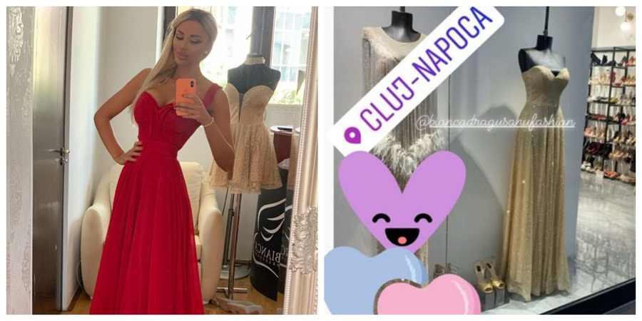 Bianca Drăgușanu a făcut publică poza din dreapta colajului azi-noapte, în jurul orei 02:00 © Instagram Stories