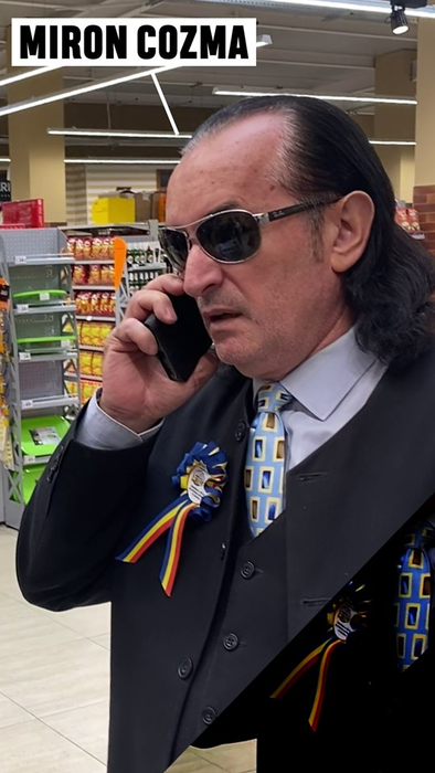 Miron Cozma vorbeşte la telefon