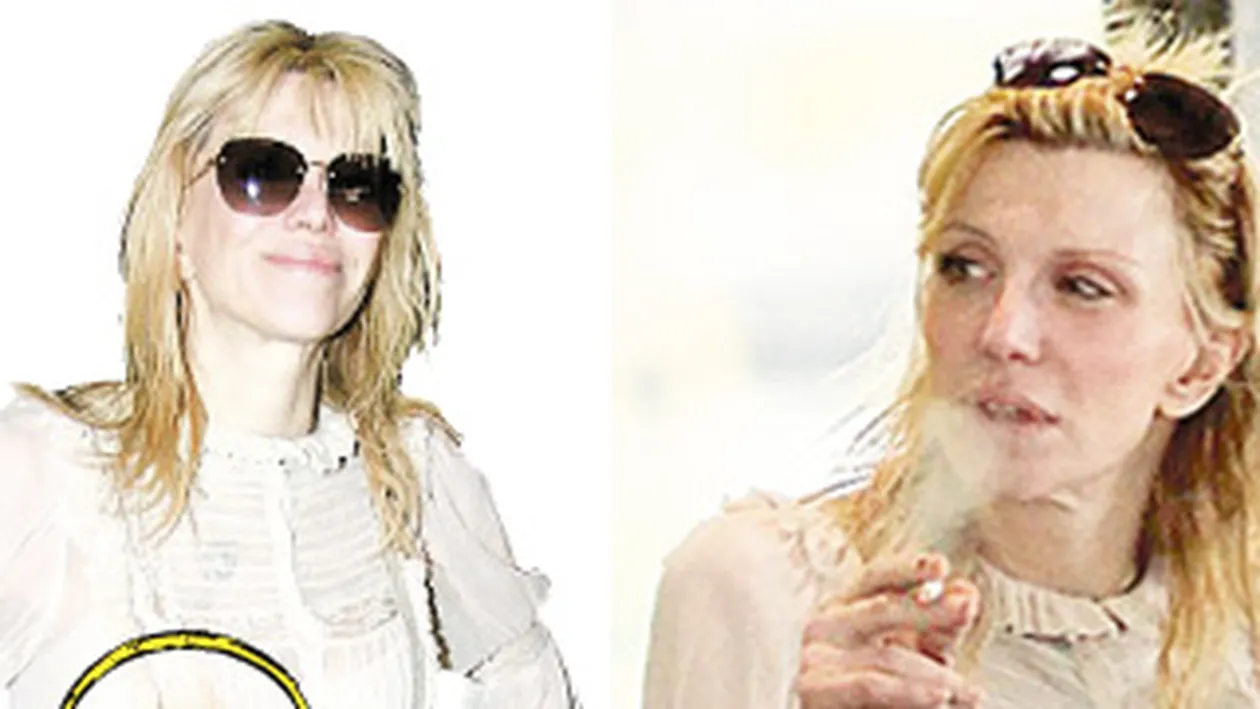 Plina de pete pe aeroportul din Los Angeles. Courtney Love are nevoie de bavetica