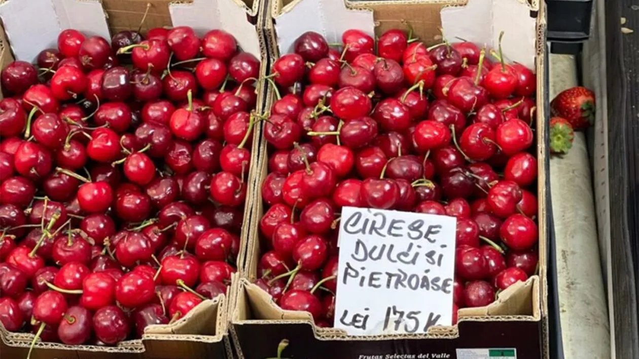 Prețuri mari pentru primele cireșe românești. Cu câți lei se va vinde 1 kilogram, în piață