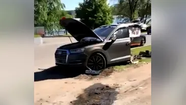 Un Audi Q7 s-a rupt în două, într-un accident înfiorător petrecut în Zalău! Ce s-a întâmplat cu șoferul
