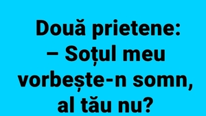 BANC | "Soțul meu vorbește-n somn, al tău nu?"