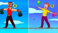 Test de inteligență | Aflați care dintre acești 2 bărbați va cădea primul de pe sfoară