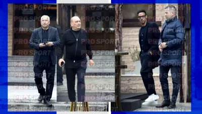Primele imagini cu Dan Petrescu, după moartea mamei sale. Antrenorul lui CFR Cluj, răvășit la parastas: Gigi Nețoiu, Camora și un preot au fost printre cei prezenți