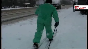 In Ploiesti se merge cu schiurile pe strada