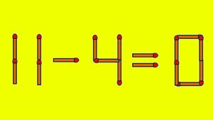TEST IQ | 11 - 4 = 0 este greșit. Pentru a corecta egalitatea, mutați un singur chibrit