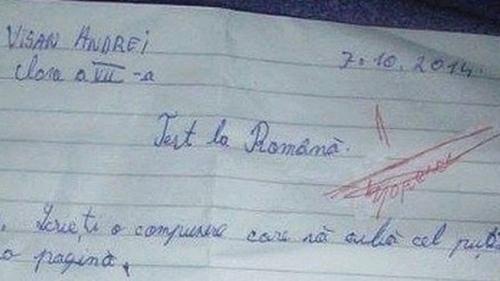 Ce a putut sa scrie un elev de clasa a VII-a pe lucrarea de control. Profesoara i-a dat nota 1, dar a ajuns vedeta pe internet