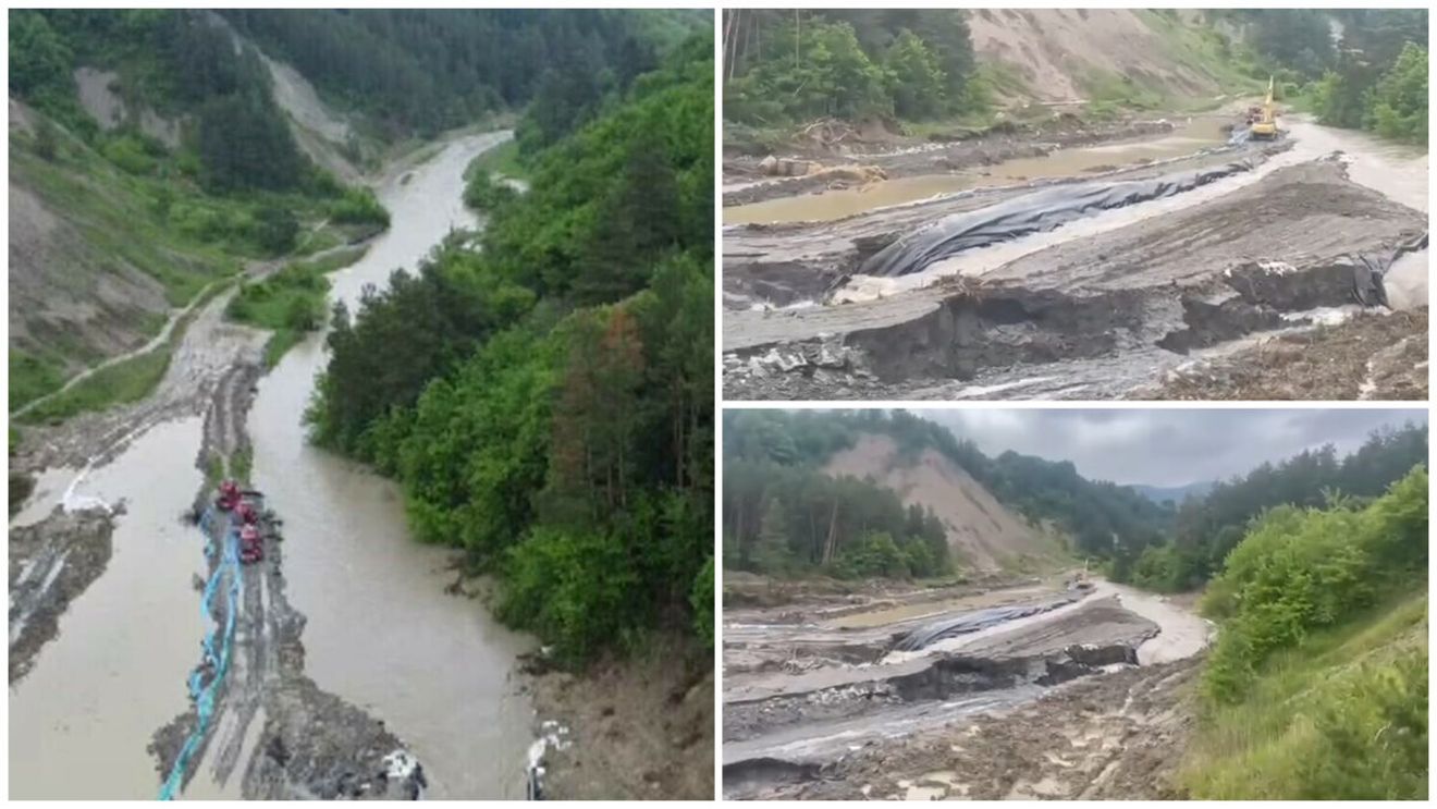 Dezastru la Salina Praid, în urma ploilor torențiale! Pericol iminent de prăbușire + muncitorii au fost evacuați de urgență