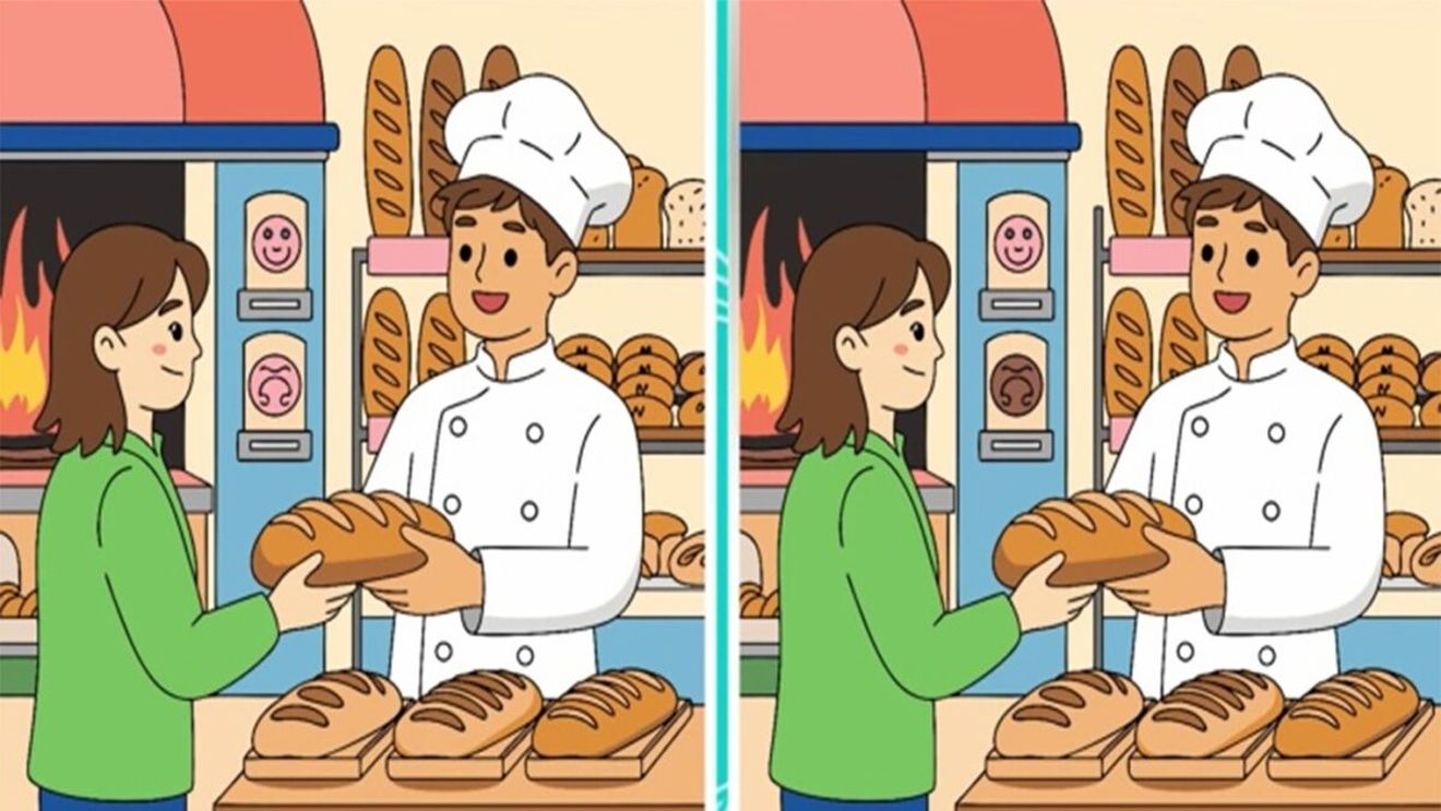 TEST IQ | Aceste două imagini din brutărie par identice, dar nu sunt. Găsiți cele 3 diferențe!