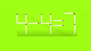 Test IQ exclusiv pentru genii | Mutați un chibrit pentru a corecta 4-4=7