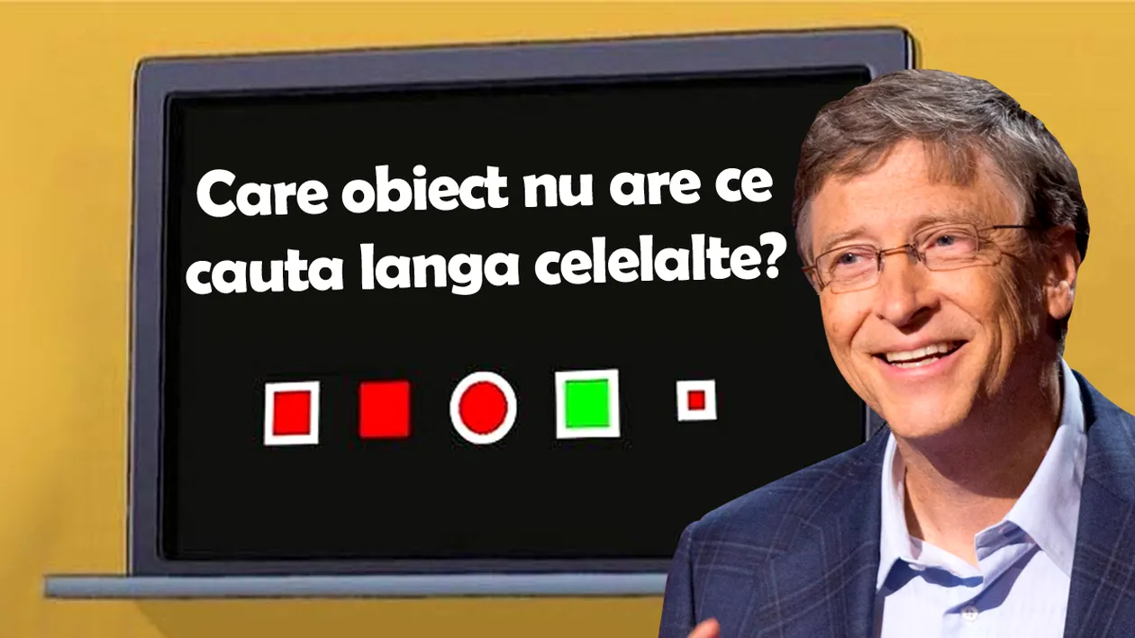 Testul IQ al lui Bill Gates | Ce obiect geometric dintre cele 5 nu are ce căuta lângă celelalte 4?