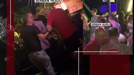Șerban Huidu a ”poștit” o bere cu un ”pleșuv”! S-a clătinat serios și s-au retras spre cameră să…