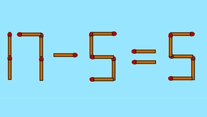 Test IQ cu chibrituri | Corectați 17 - 5 = 5, mutând un singur băț