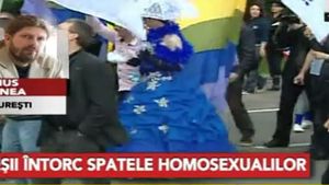 Gafa amuzantă a unui post de televiziune din România. Ce burtieră neinspirată a afisat in timpul unei discutii despre homosexuali