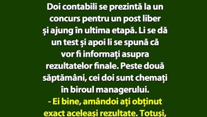 BANCUL ZILEI | Doi contabili se prezintă la un concurs pentru un post liber și ajung în ultima etapă