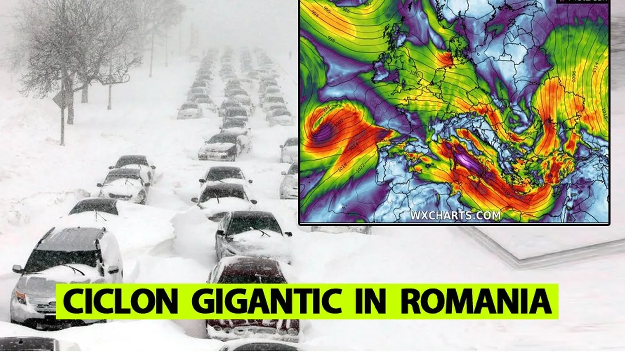 ANM, în alertă! Un ciclon mediteranean gigantic ajunge în România. Sunt anunțate ninsori viscolite și temperaturi foarte mici