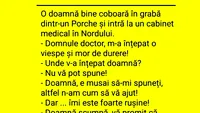 BANCUL ZILEI | Domnule doctor, m-a înțepat o viespe, dar nu vă pot spune unde