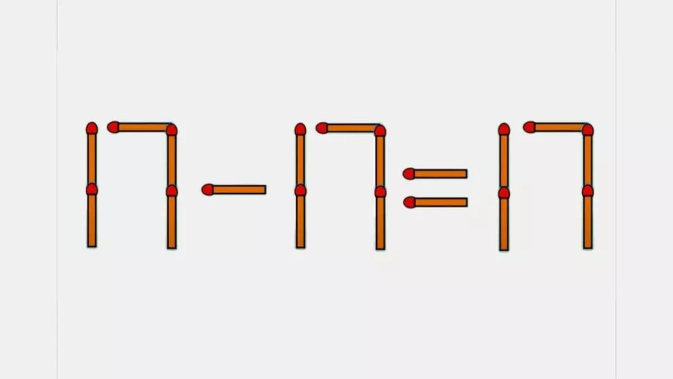 Test IQ cu bețe de chibrit | Mută unul singur pentru a rezolva ecuația 17-17=17