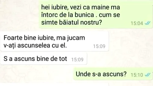 Bancul de weekend | Iubire, vezi că mâine mă întorc de la bunica