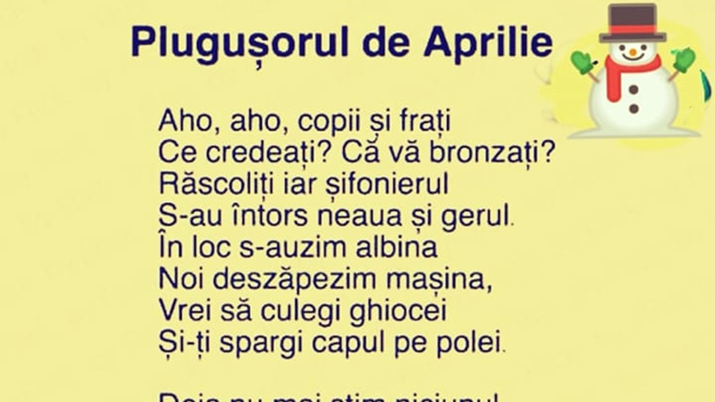 Bancul sfârșitului de săptămână | Plugușorul de Aprilie