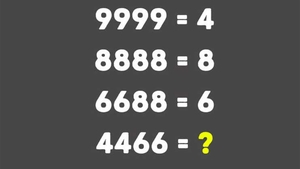 Test de inteligență| Cât este 4466, dacă 9999=4, 8888=8 și 6688=6?