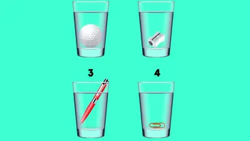 Cel mai tare test de logică | Care dintre cele 4 pahare are cea mai multă apă?